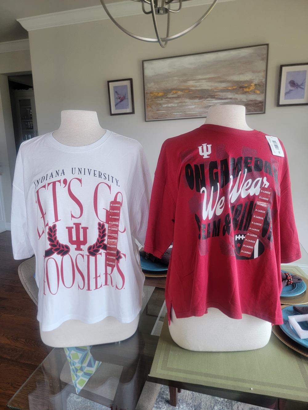 SET of 2 Champion Women'  T-Shirts  Red & White Size XL